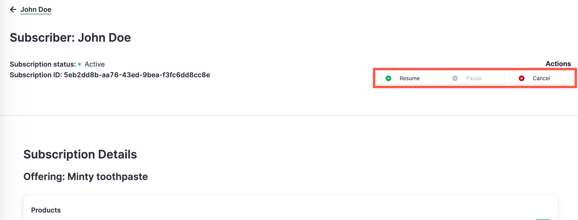 cancel,pause, resume buttons